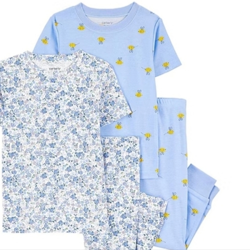 Kids Blue Floral Pajama Set